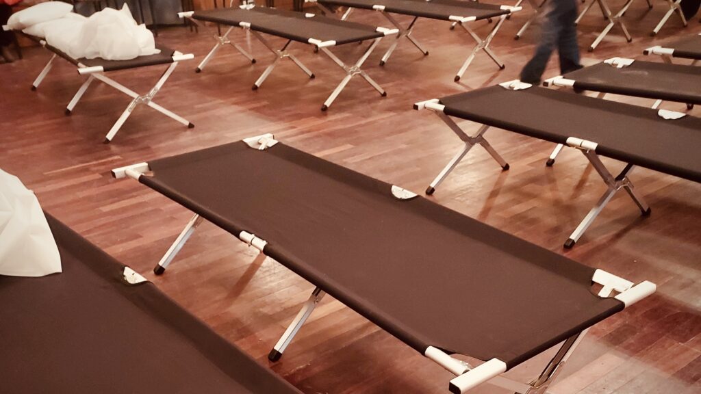 Feldbetten im Rathaus Zehlendorf