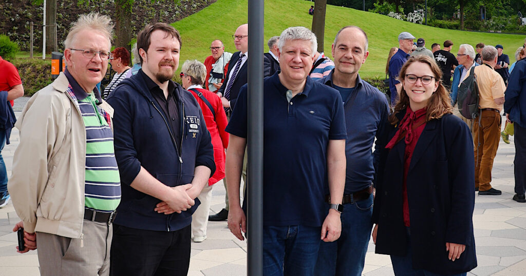 Alan Benson, Julius Gast, Norbert Buchta, Rainer Ziffels und Sarah Maurer von der SPD